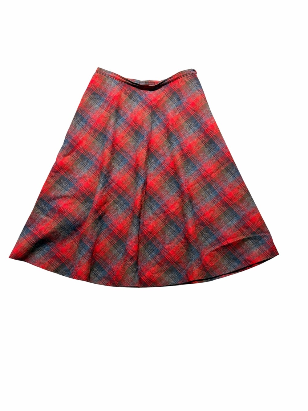 Vintage Pendleton Red Plaid Merino Wool Skirt